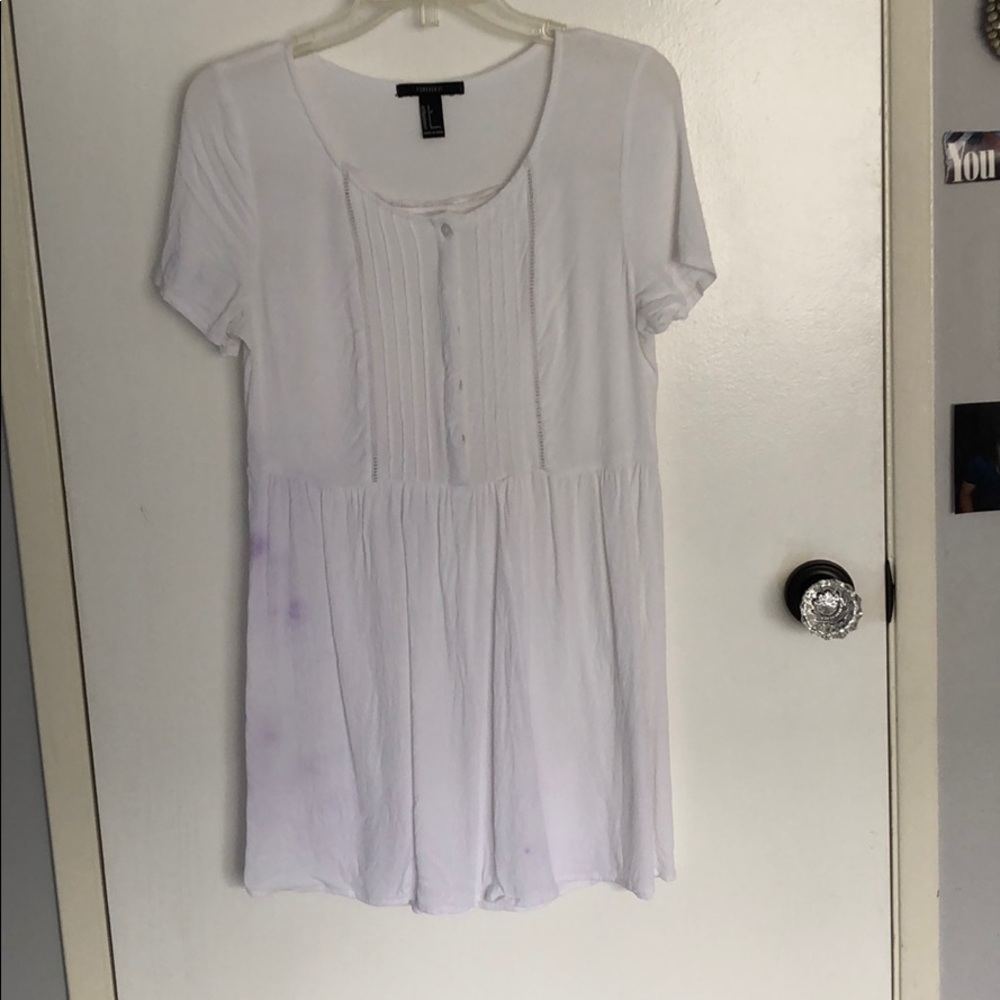 White shift dress